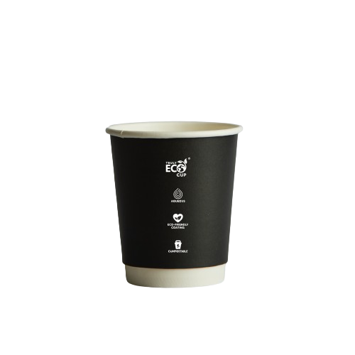 8oz Black Truly Eco Double Wall Coffee Cup